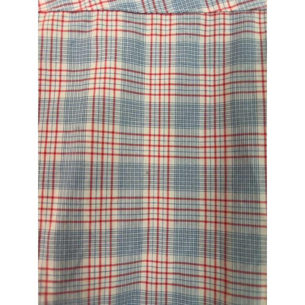 Ted Baker Endurance Mens 17 Blue Red Plaid Classic Fit Dress Shirt Floral Trim - Picture 6 of 7